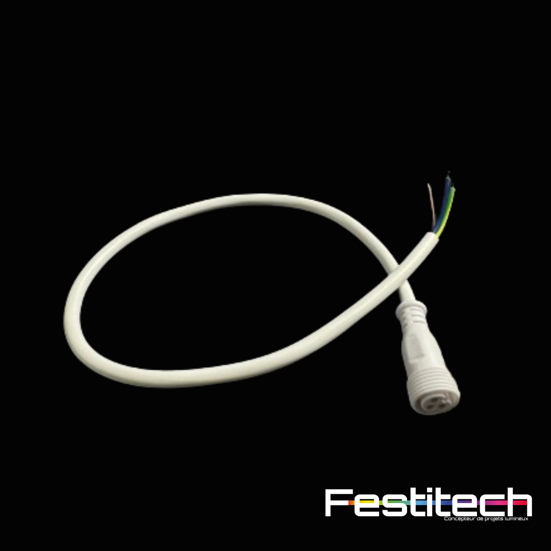 Femail tail 18AWG, 3 core, 13.5MM plug