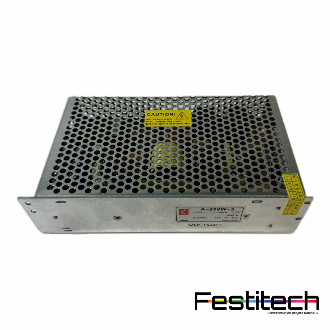 5 volts DC 200w power supply (input 200 to 240 volt AC)